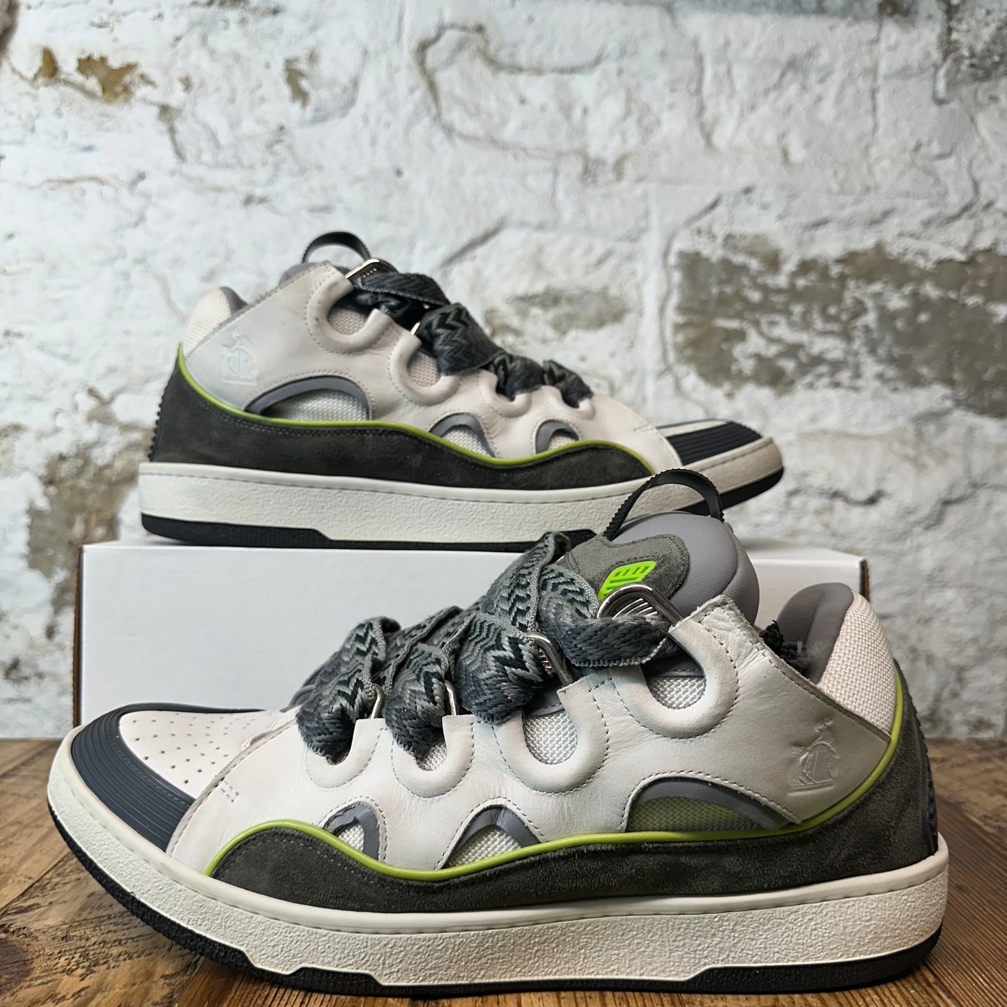 Lanvin Curb Triple Grey Green Sneaker Sz 14 (47)