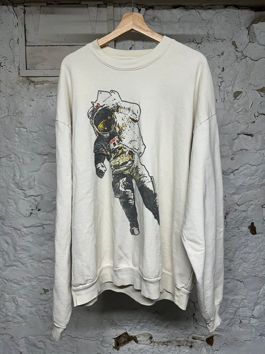 Kid Cudi To The Moon White Crewneck Sz XXL