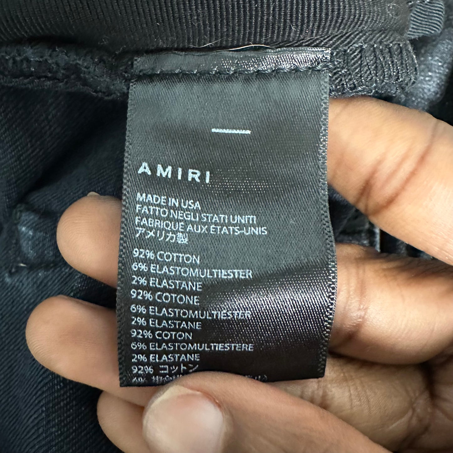 Amiri Plain Faded Black Distressed Denim Jeans Sz 32