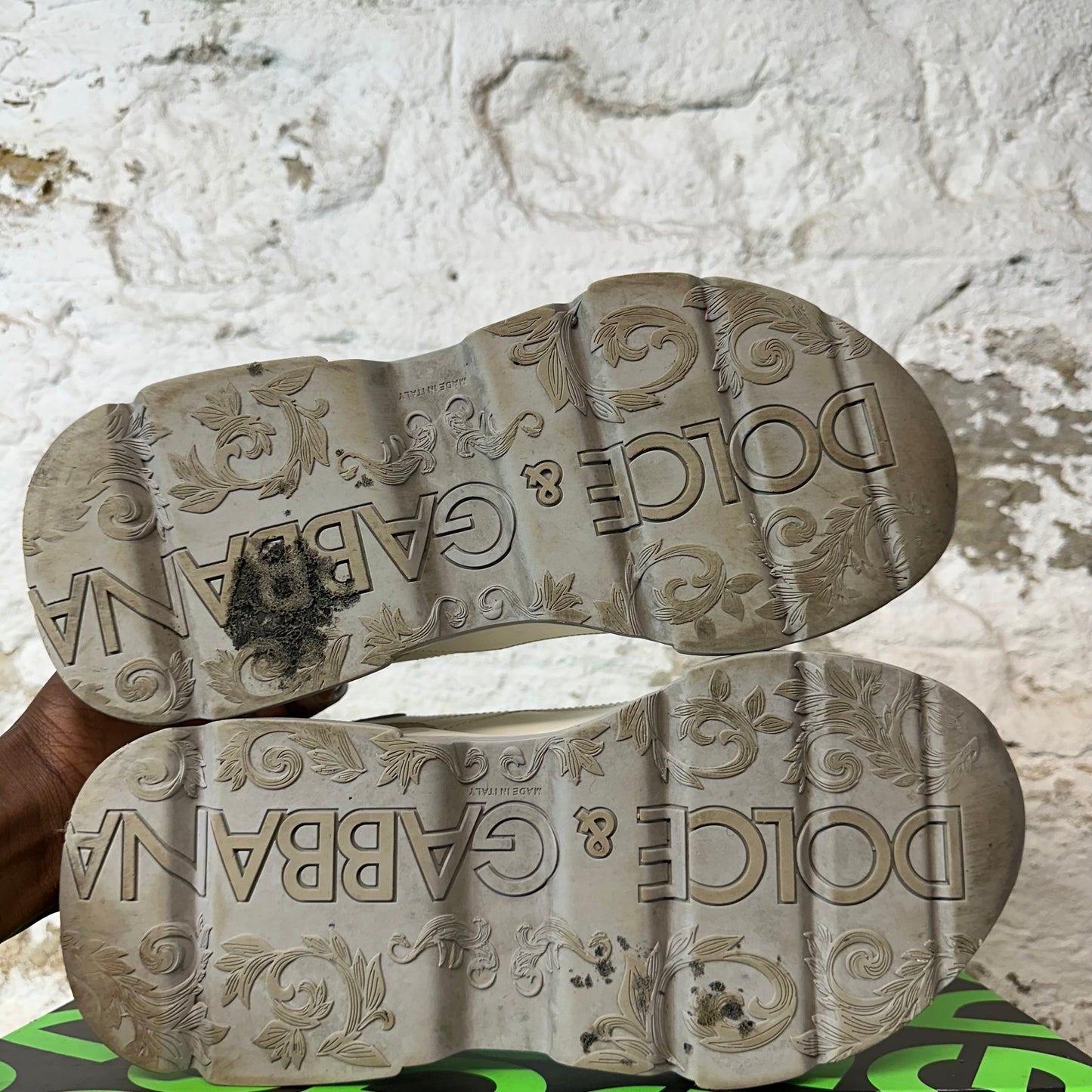 Dolce Gabbana White Cream Grey Daymaster Sneaker Sz 9