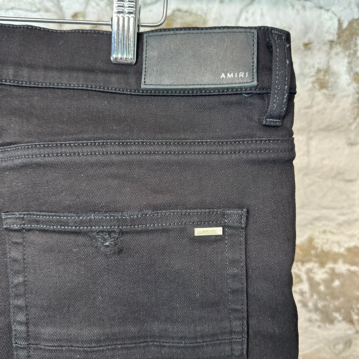 Amiri MX1 Black Paisley Black Denim Jeans Sz 38