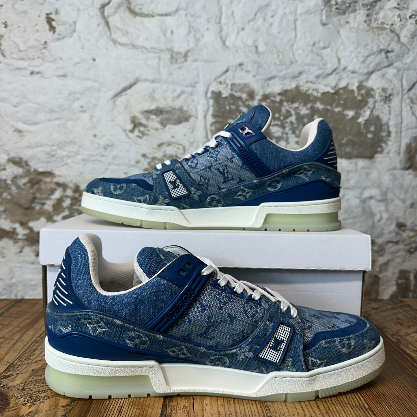 Louis Vuitton Denim Monogram Trainer Sneaker Sz 11.5 (10LV)