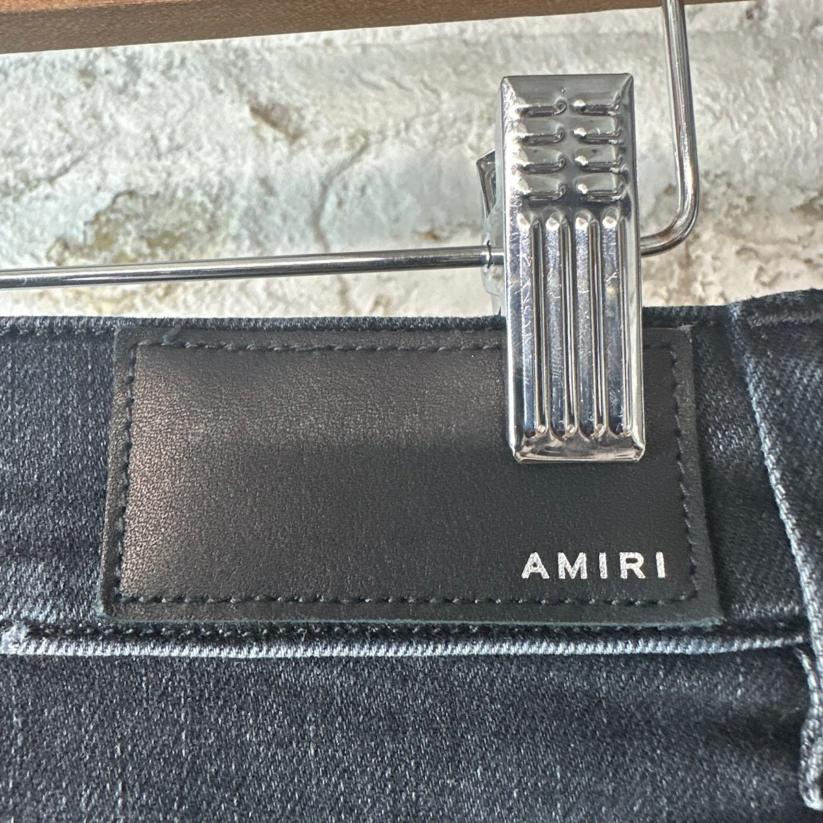 Amiri MX1 Grey Art Patch Black Denim Jeans Sz 29