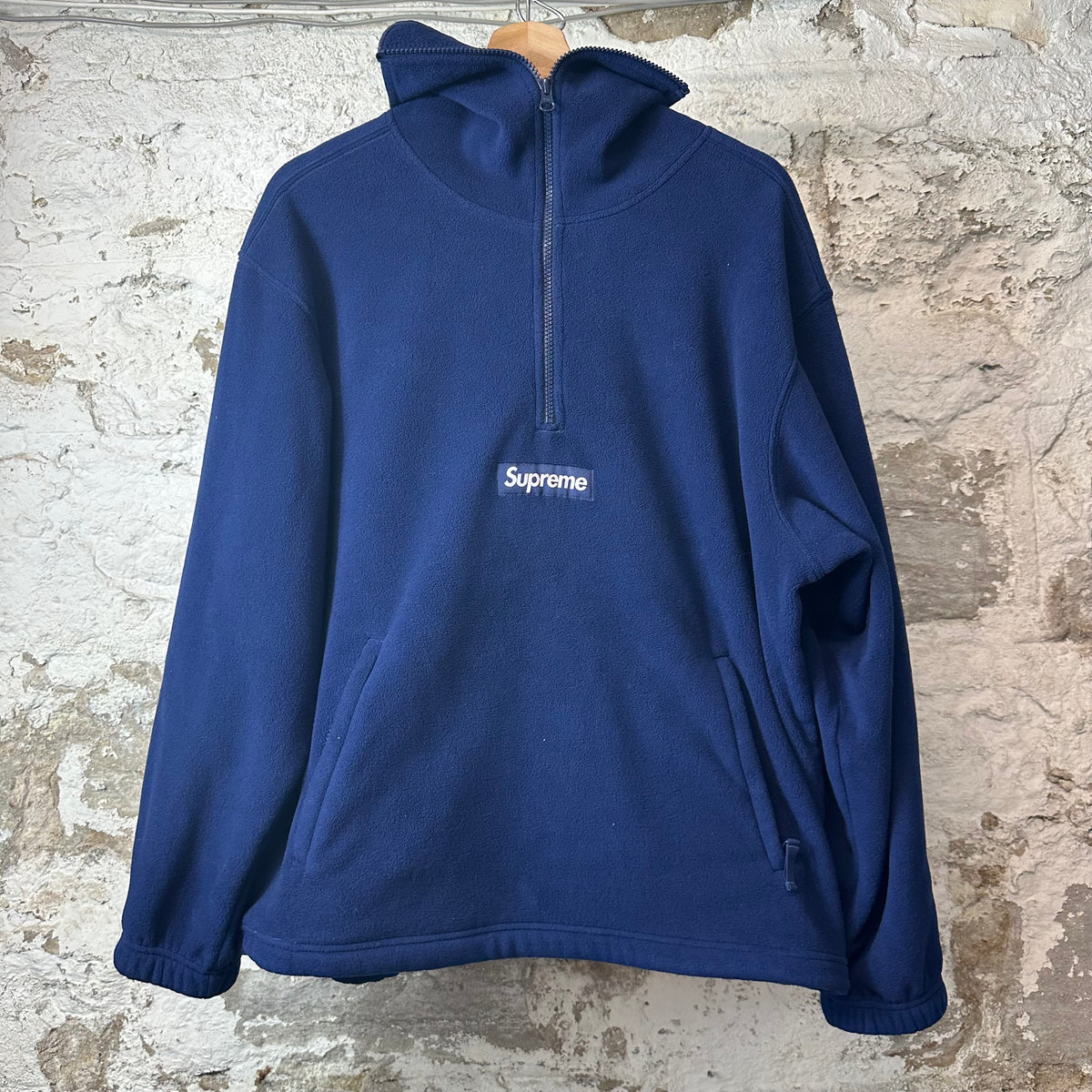 Supreme Polartec Face Mask Half Zip Jacket Navy Sz L