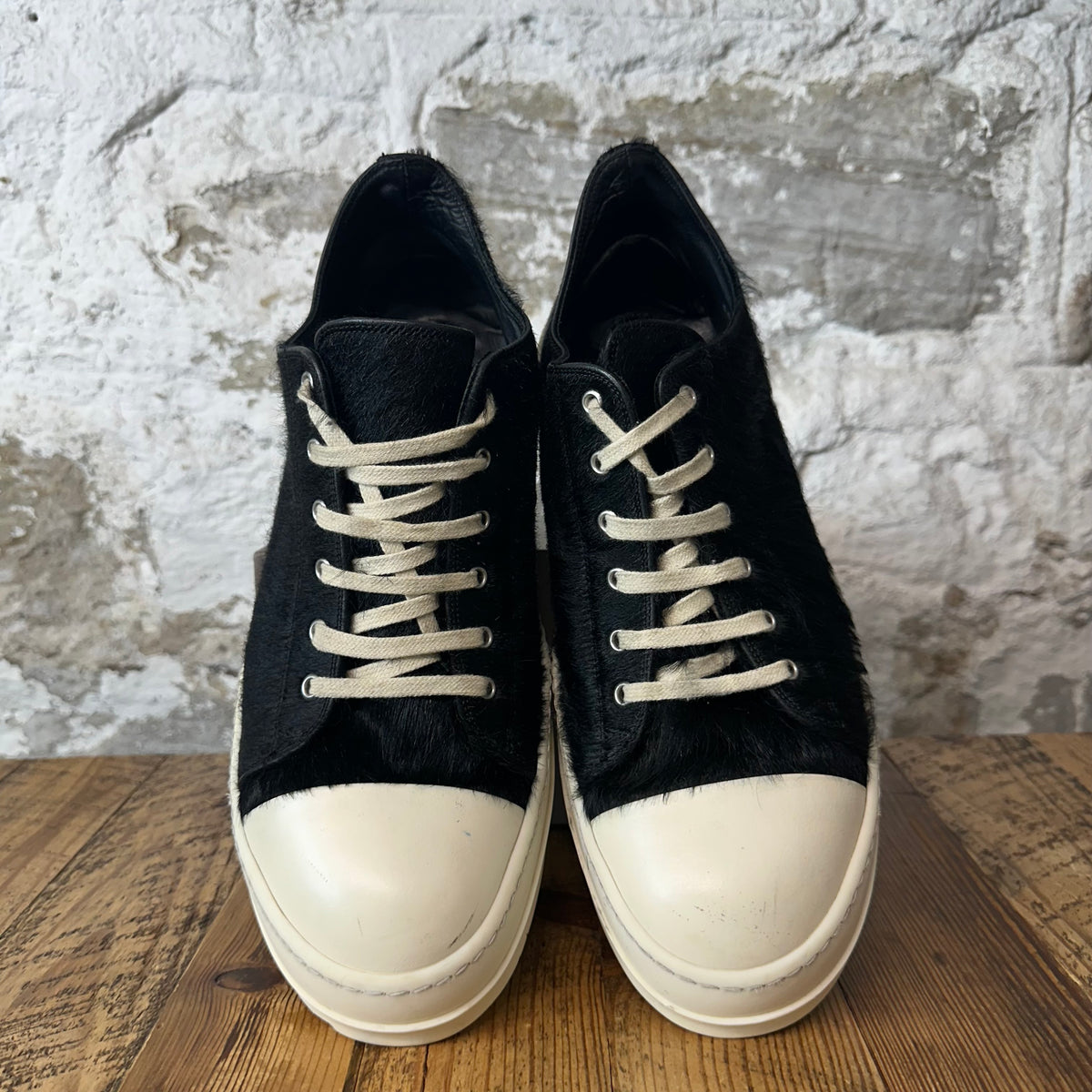 Rick Owens Pony Hair Black Milk Sneaker Sz 14 (47)