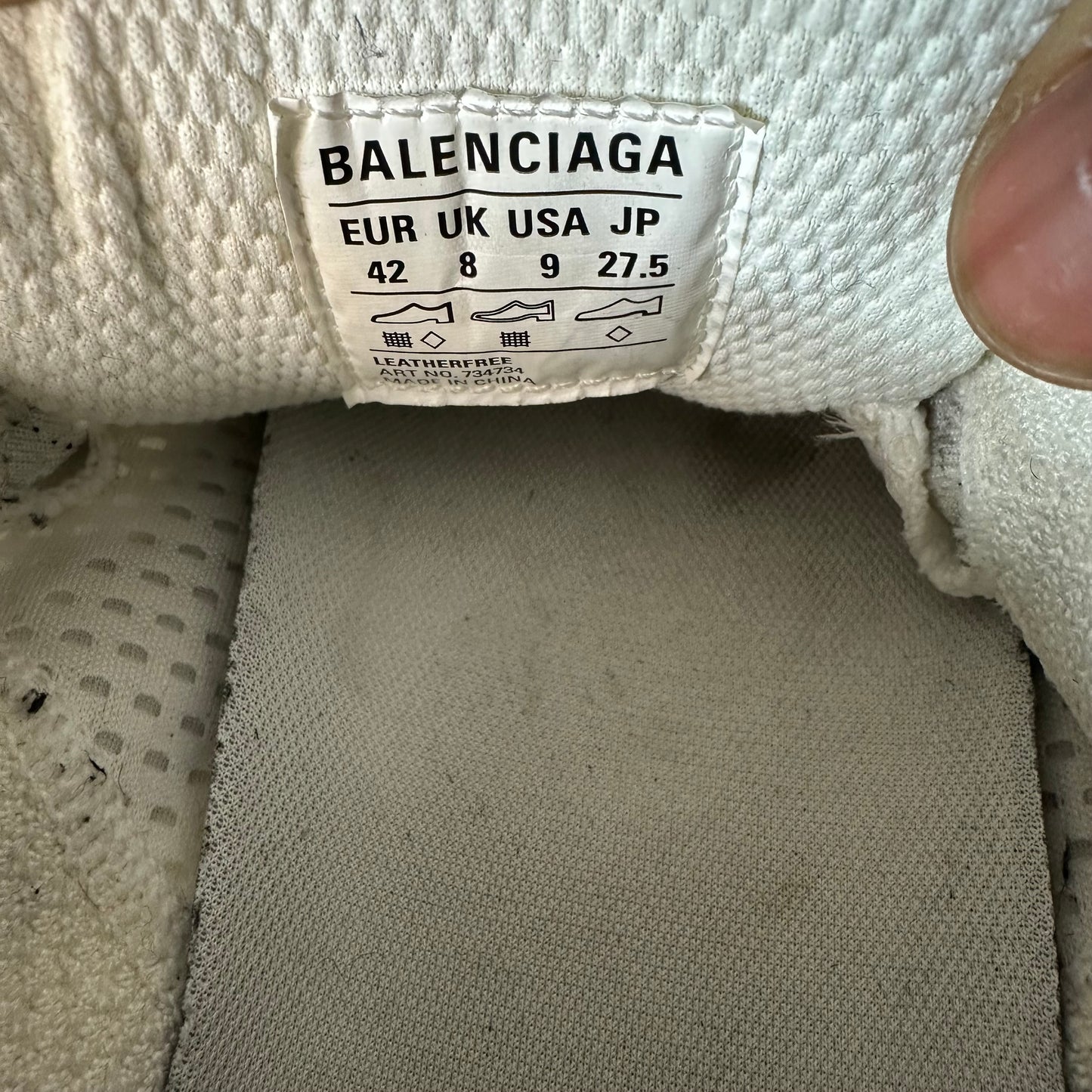 Balenciaga 3XL White Black Sneaker Sz 9 (42)