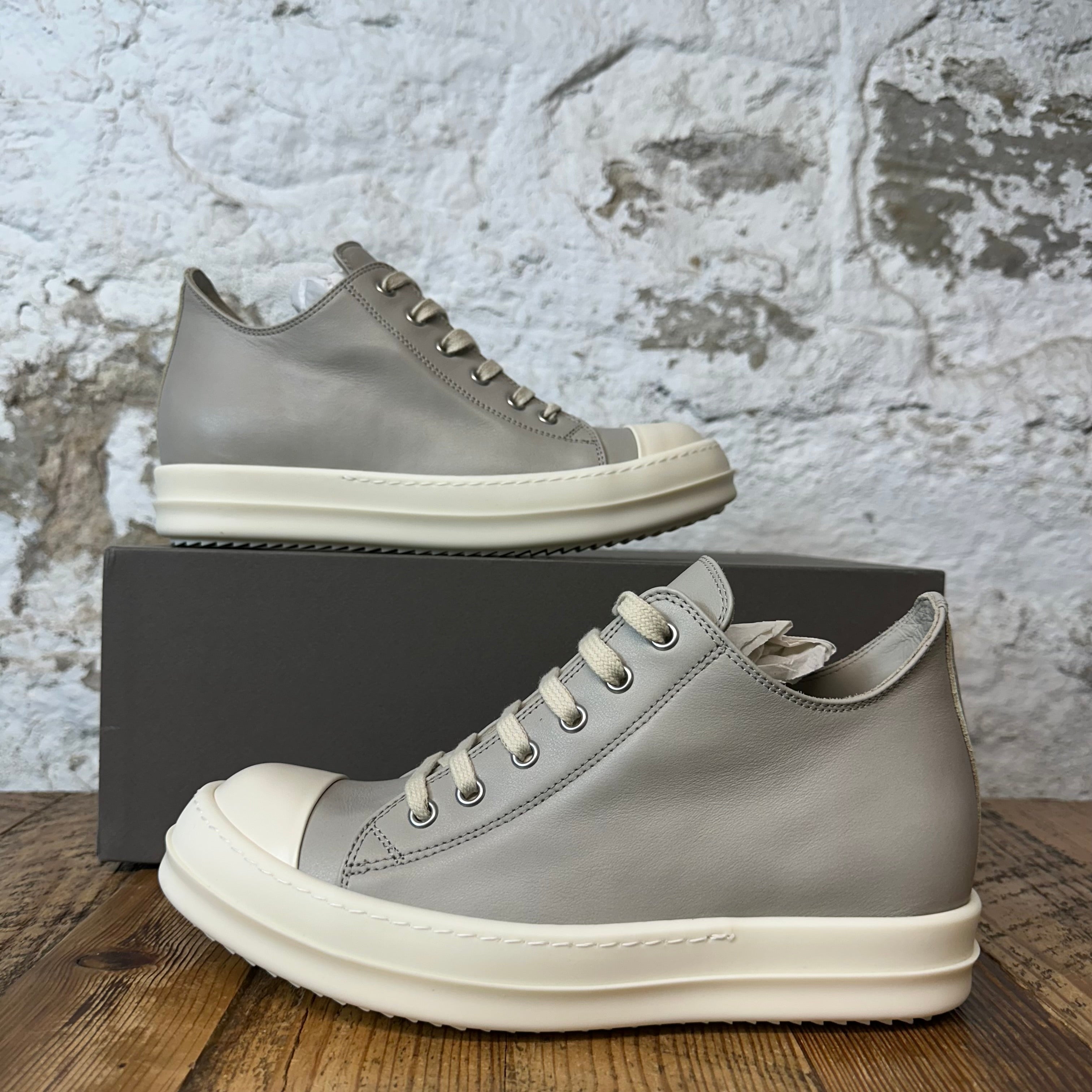 Rick Owens Leather Pearl Milk Sneaker DS