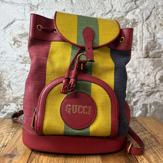 Gucci Multicolor Stripes Canvas Baiadera Backpack