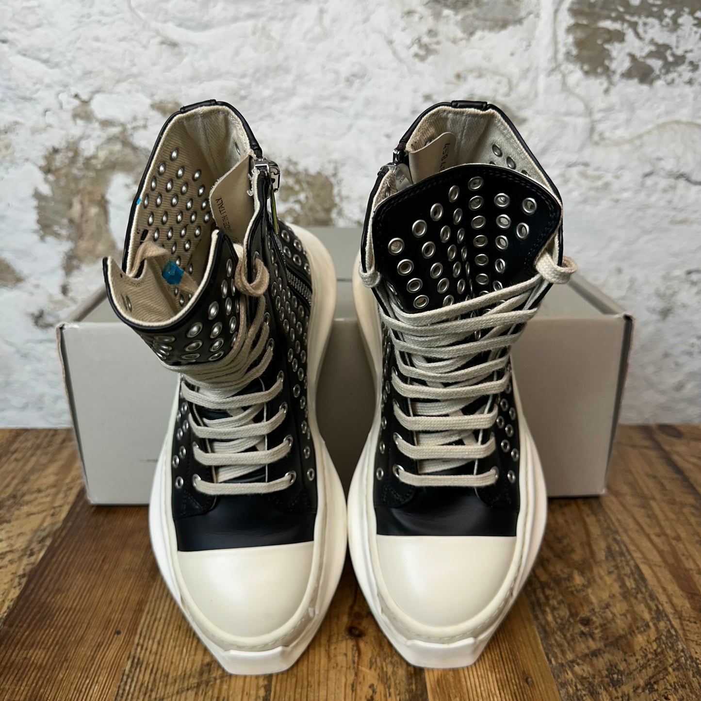 Rick Owens High Abstract Black Milk Sneaker Sz 5.5 (37.5)