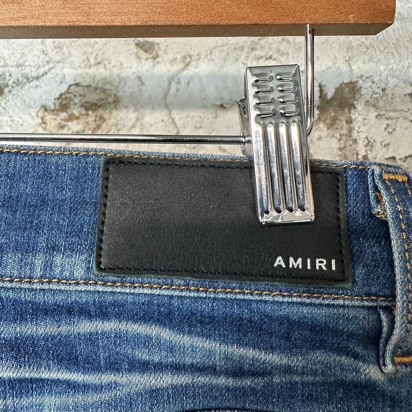 Amiri Plain Blue Honeycomb Denim Jeans Sz 29