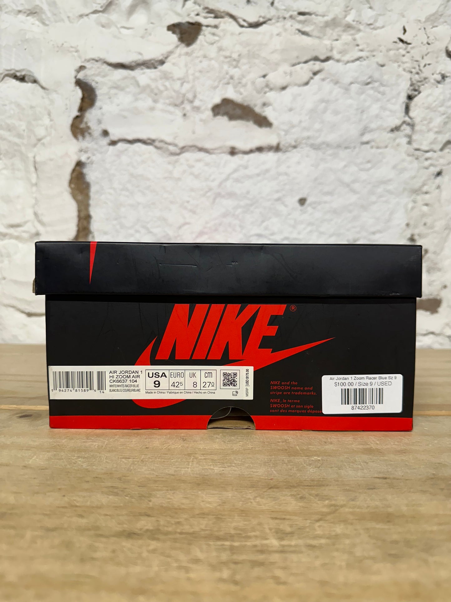 Air Jordan 1 High Zoom Racer Blue Sz 9