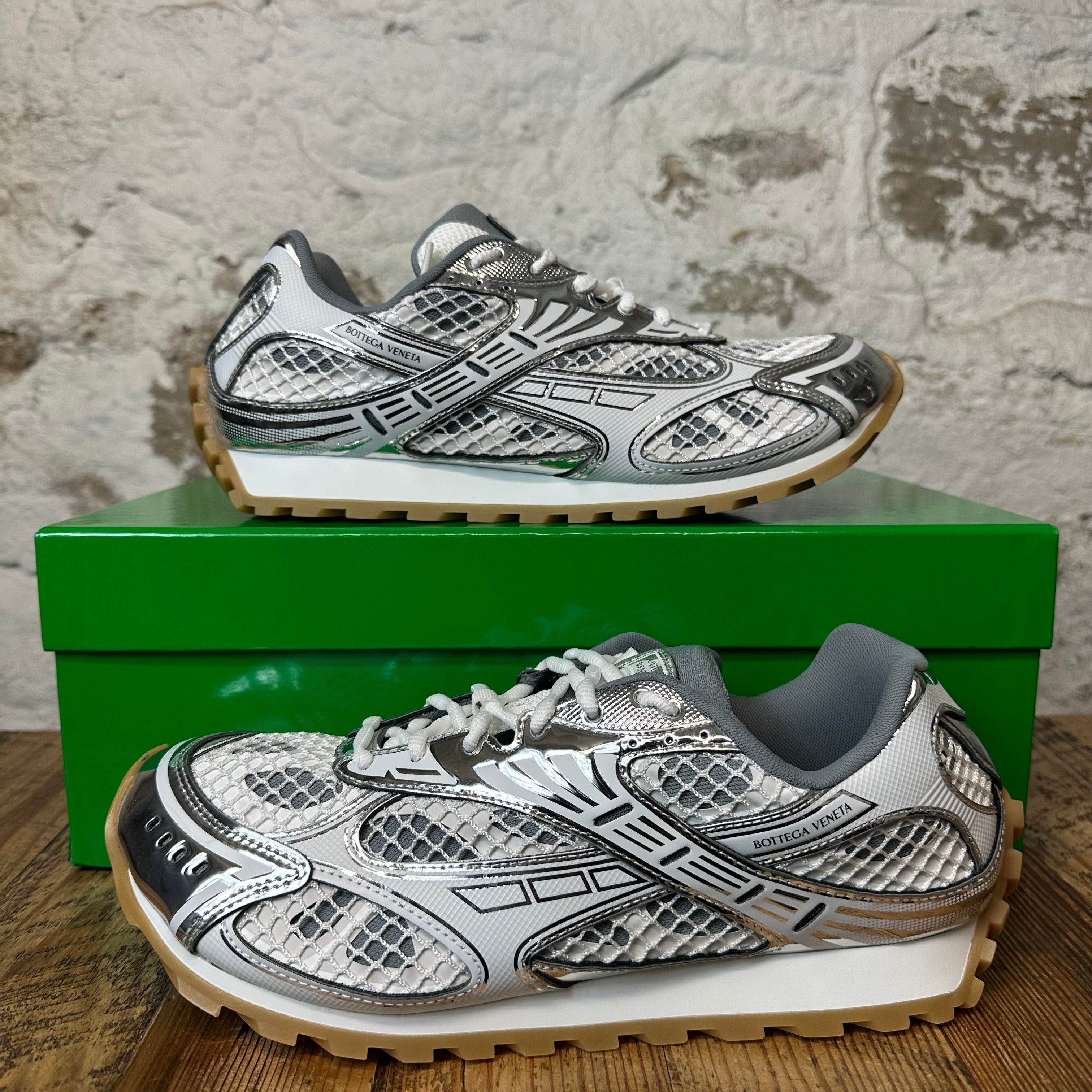 Bottega Veneta Silver White Orbit Sneaker Sz 11 (44) DS