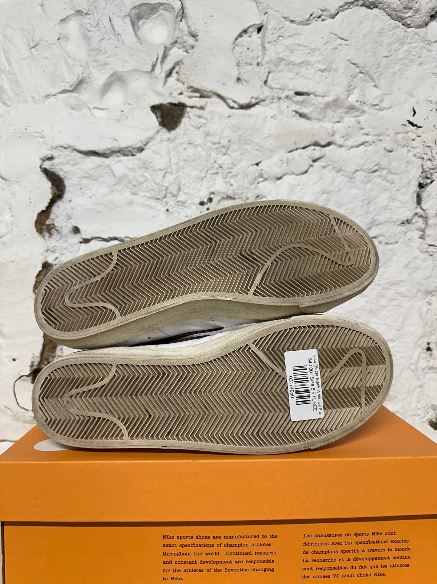 Nike Blazer Black White Sz 8.5