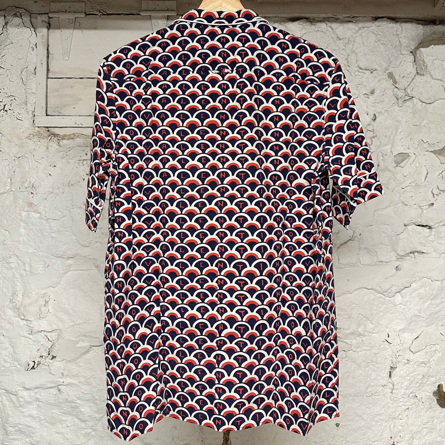 Valentino Navy Orange Button Up Shirt Sz M