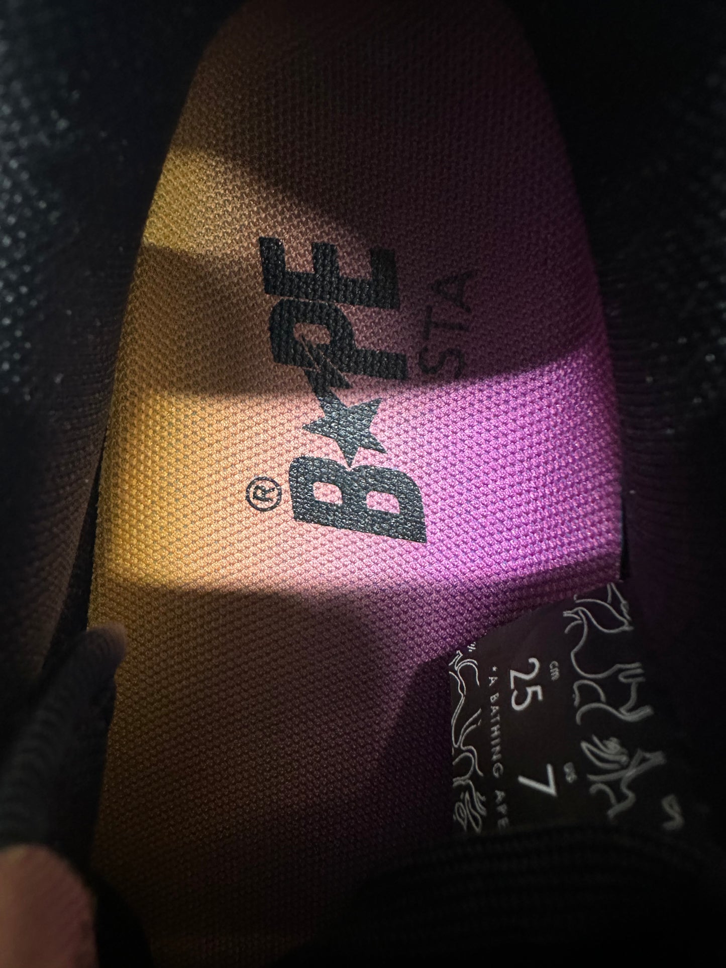 Bape Bapesta Pink Purple Sz 7