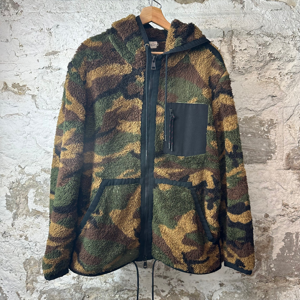 Moncler Woodland Camo Zip Up Fleece Jacket Sz L