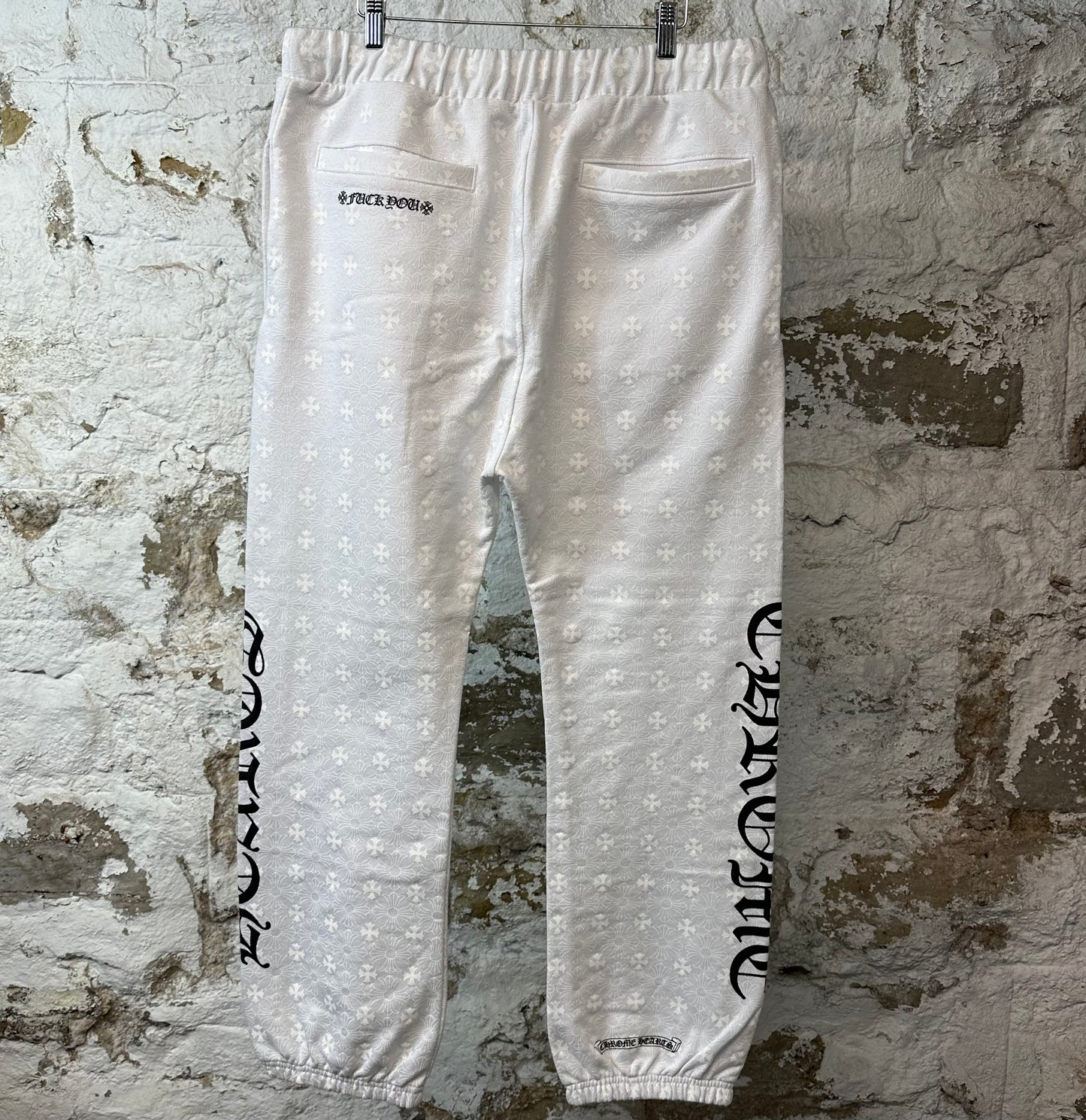 Chrome Hearts White Monogram Sweatpants Sz L DS