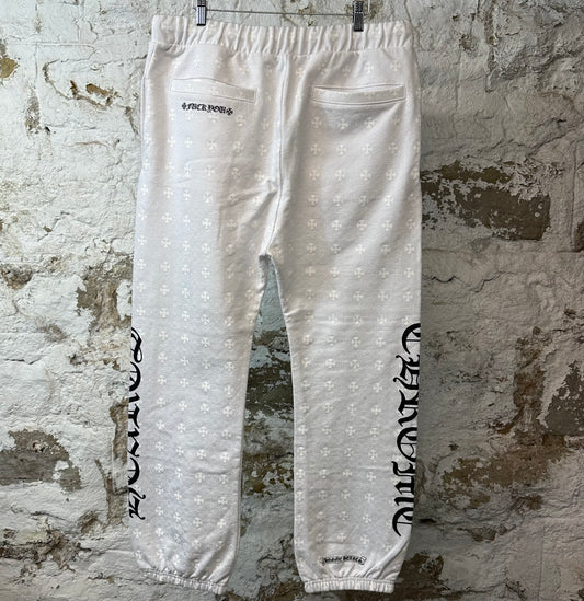 Chrome Hearts White Monogram Sweatpants Sz L DS