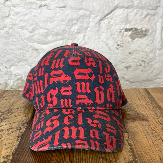 Palm Angels Red Navy Monogram Hat