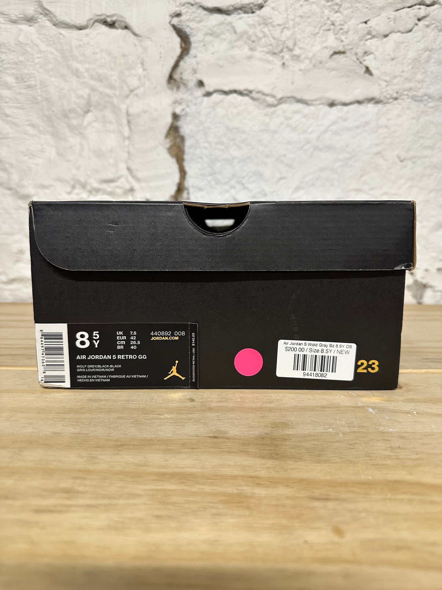 Air Jordan 5 Wolf Grey Sz 8.5Y DS