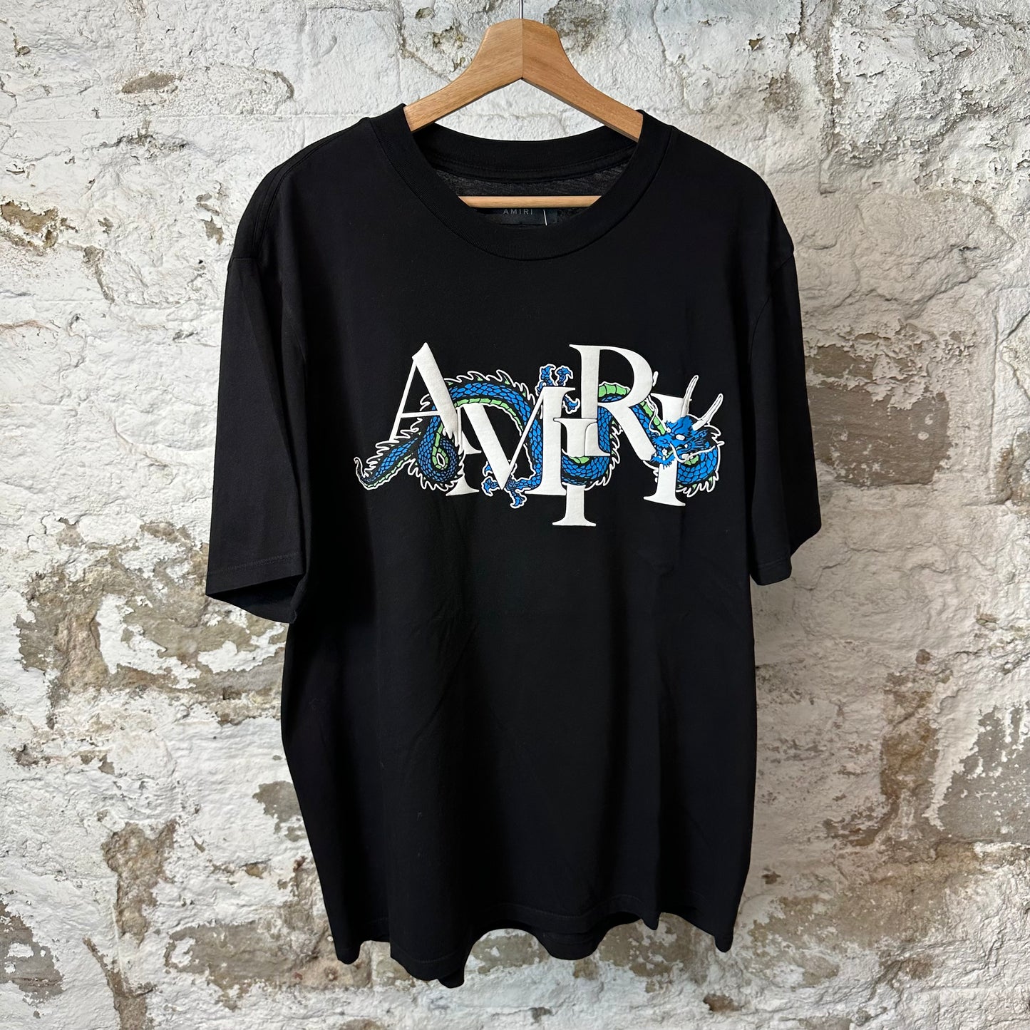 Amiri White Spell Dragon T-shirt Black Sz XL