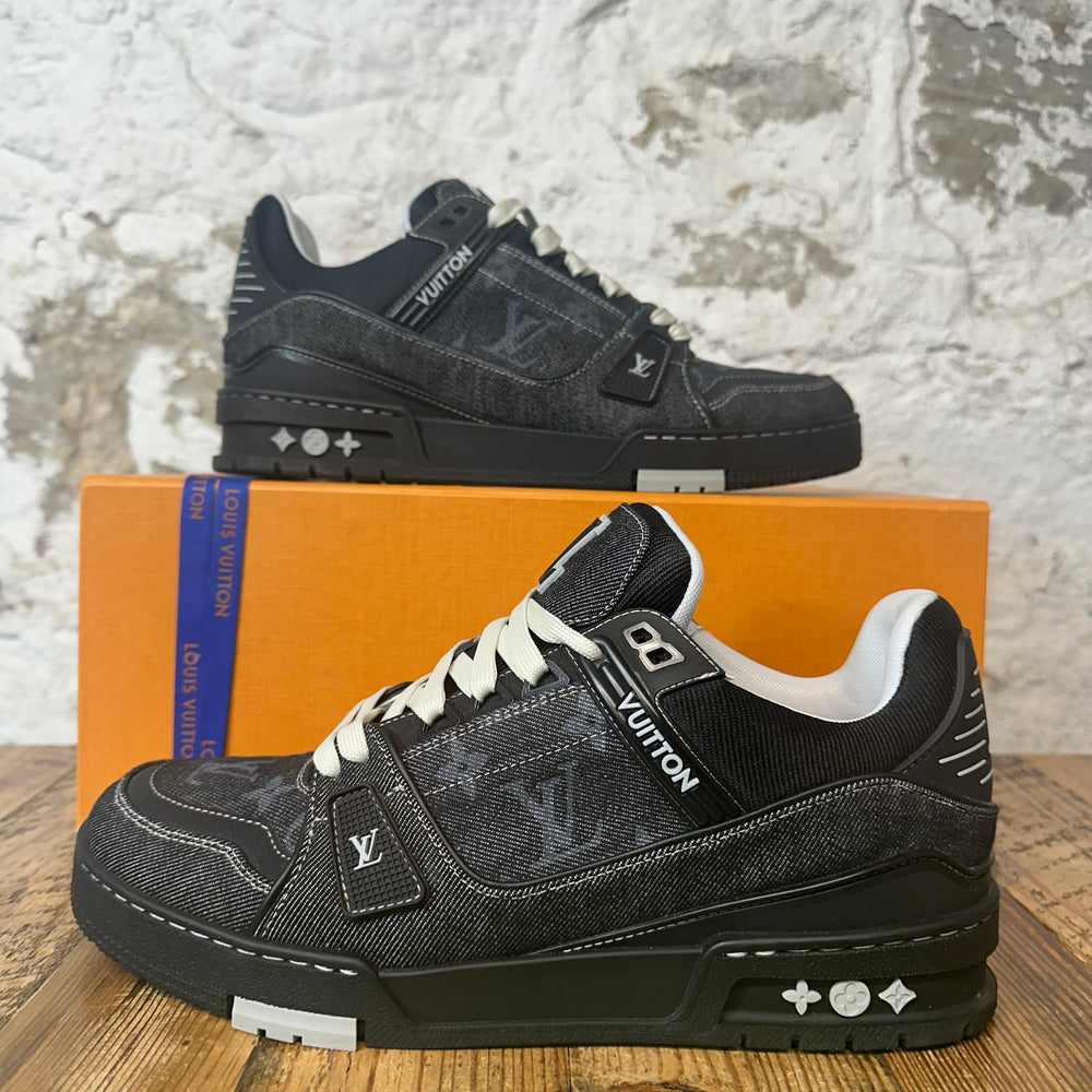 Louis Vuitton Black Denim Monogram Trainer Sneaker Sz 9 (7.5LV)