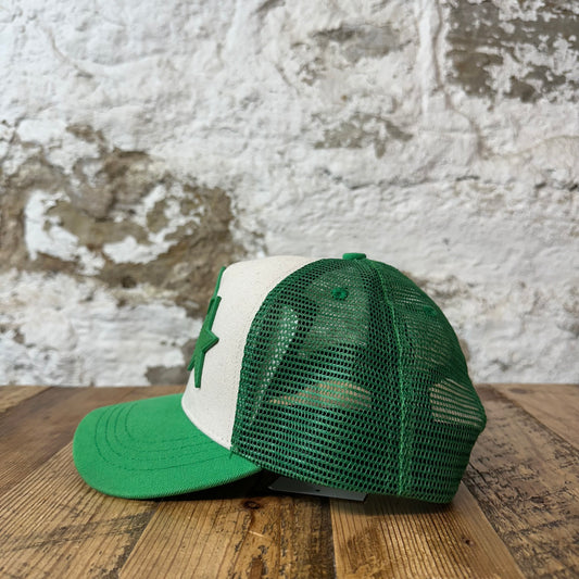 Amiri Green Stars White Green Trucker Hat