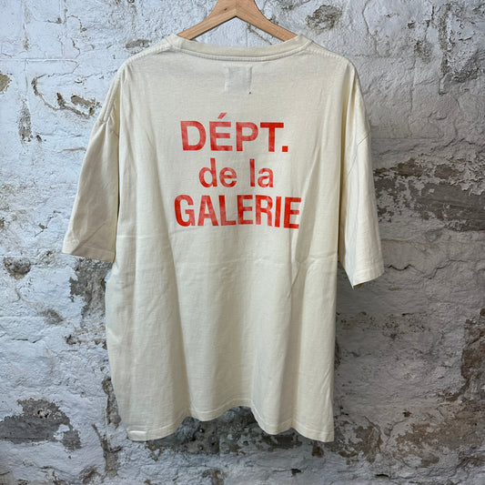 Gallery Dept Red Logo Cream T-shirt Sz XXL