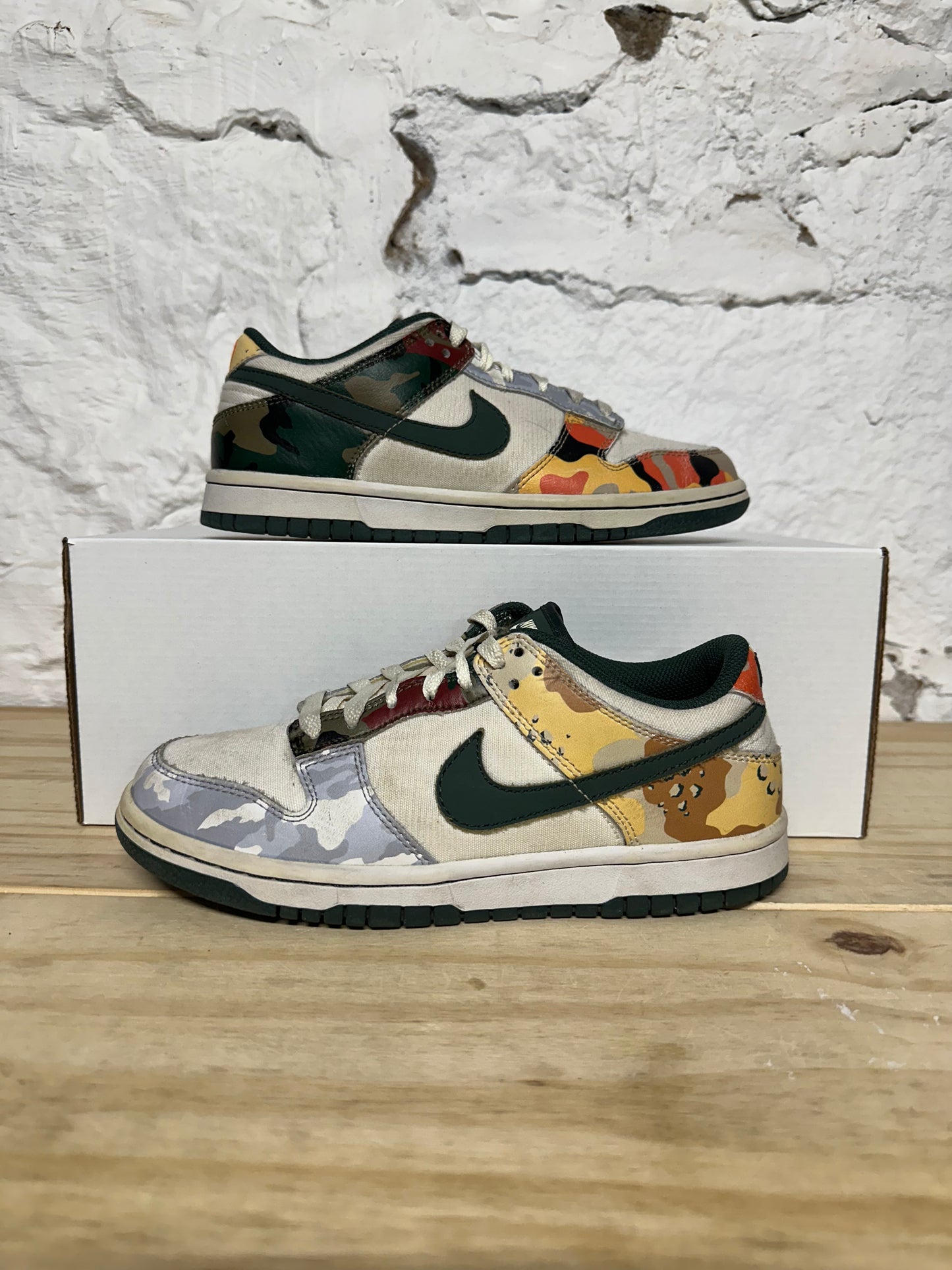 Nike Dunk Low Sail Multi-Camo Sz 5.5Y