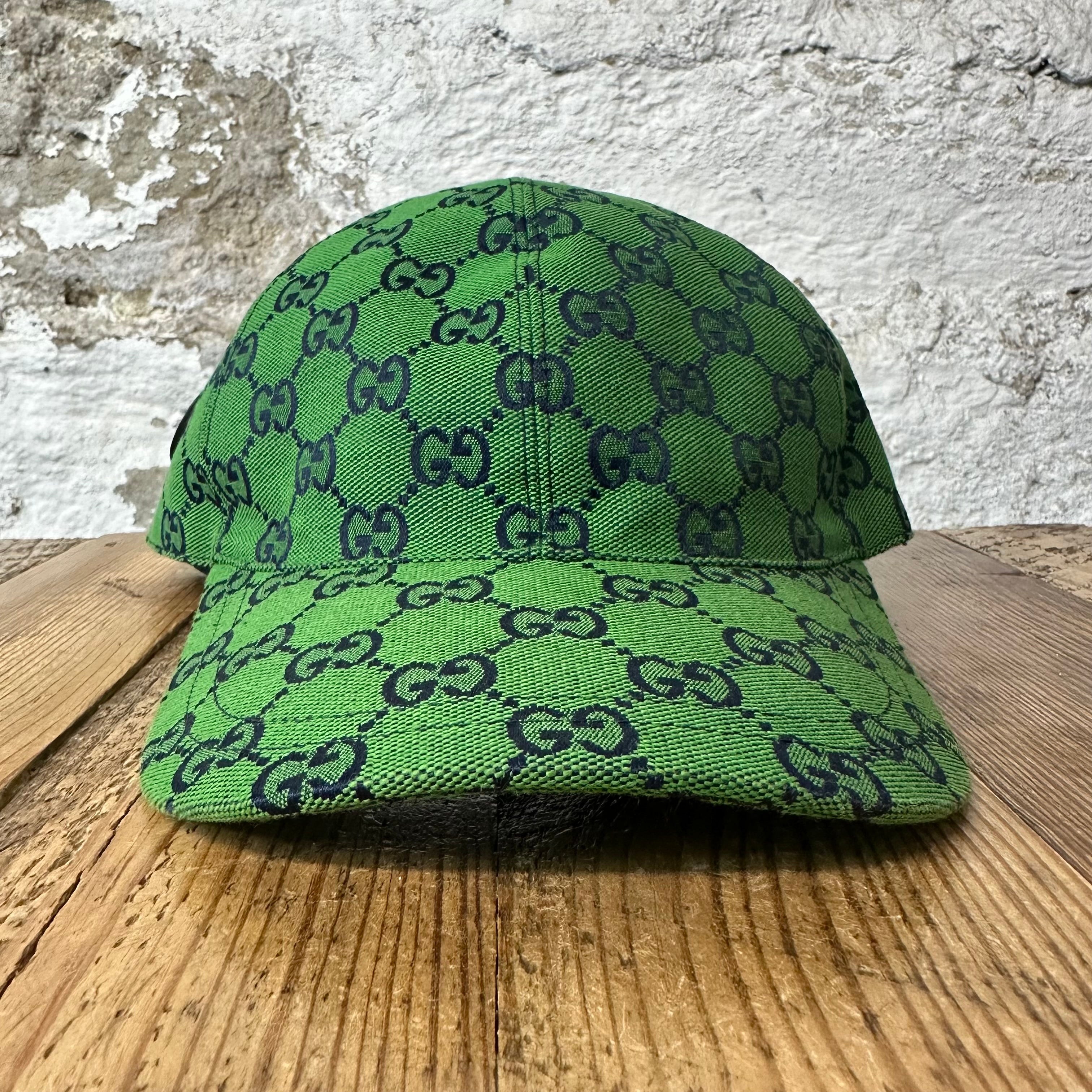 Gucci Green Monogram Hat Sz XXL