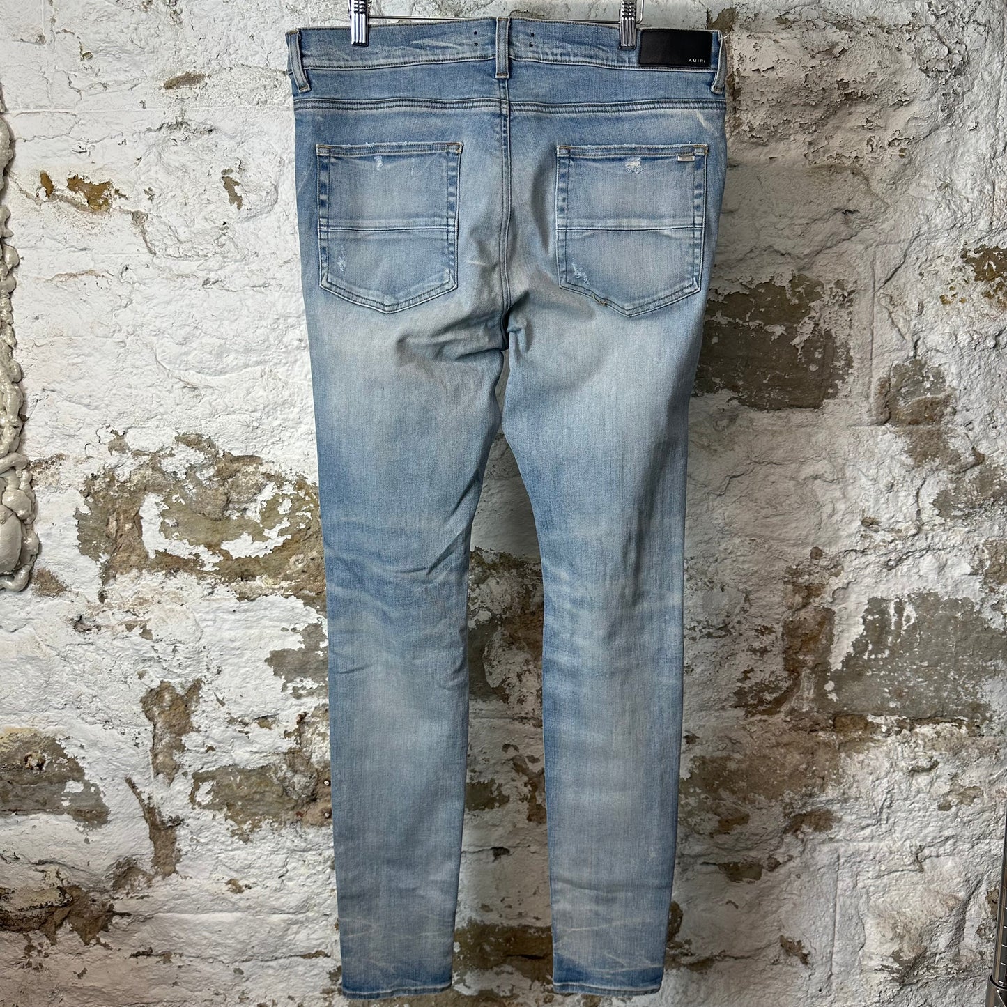 Amiri Distressed Plain Blue Denim Jeans Sz 36