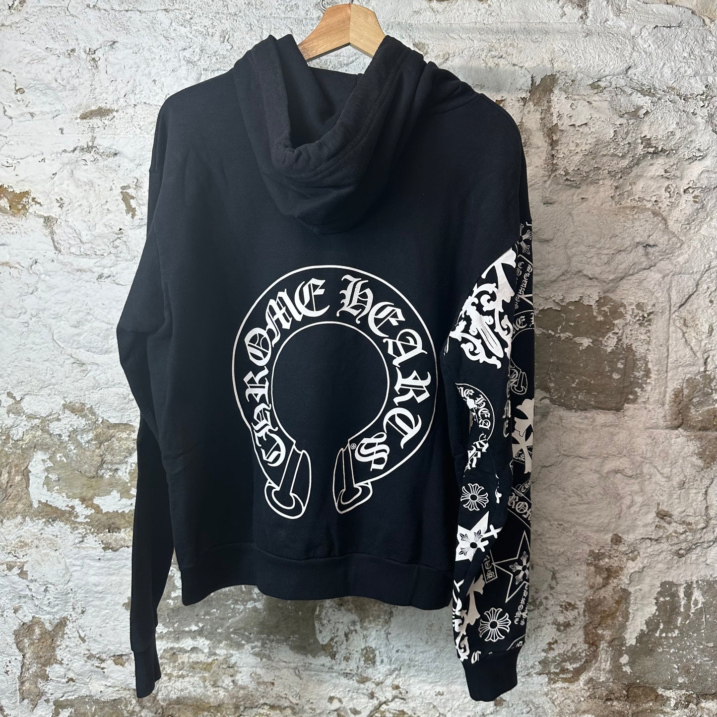 Chrome Hearts Sleeve Stencil Black Hoodie Sz XS
