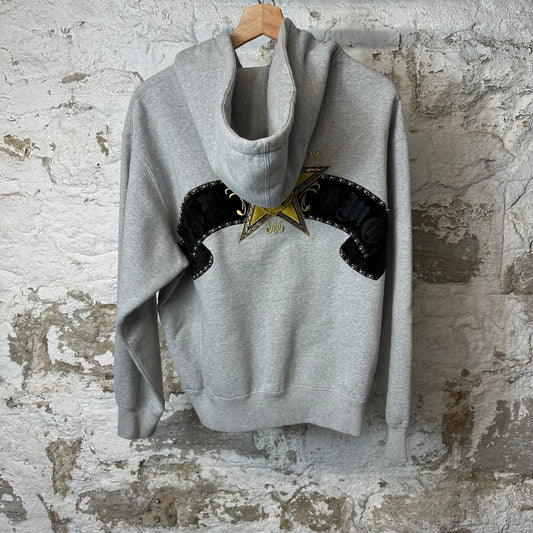 Supreme Crest Zip Up Hoodie Grey Sz S