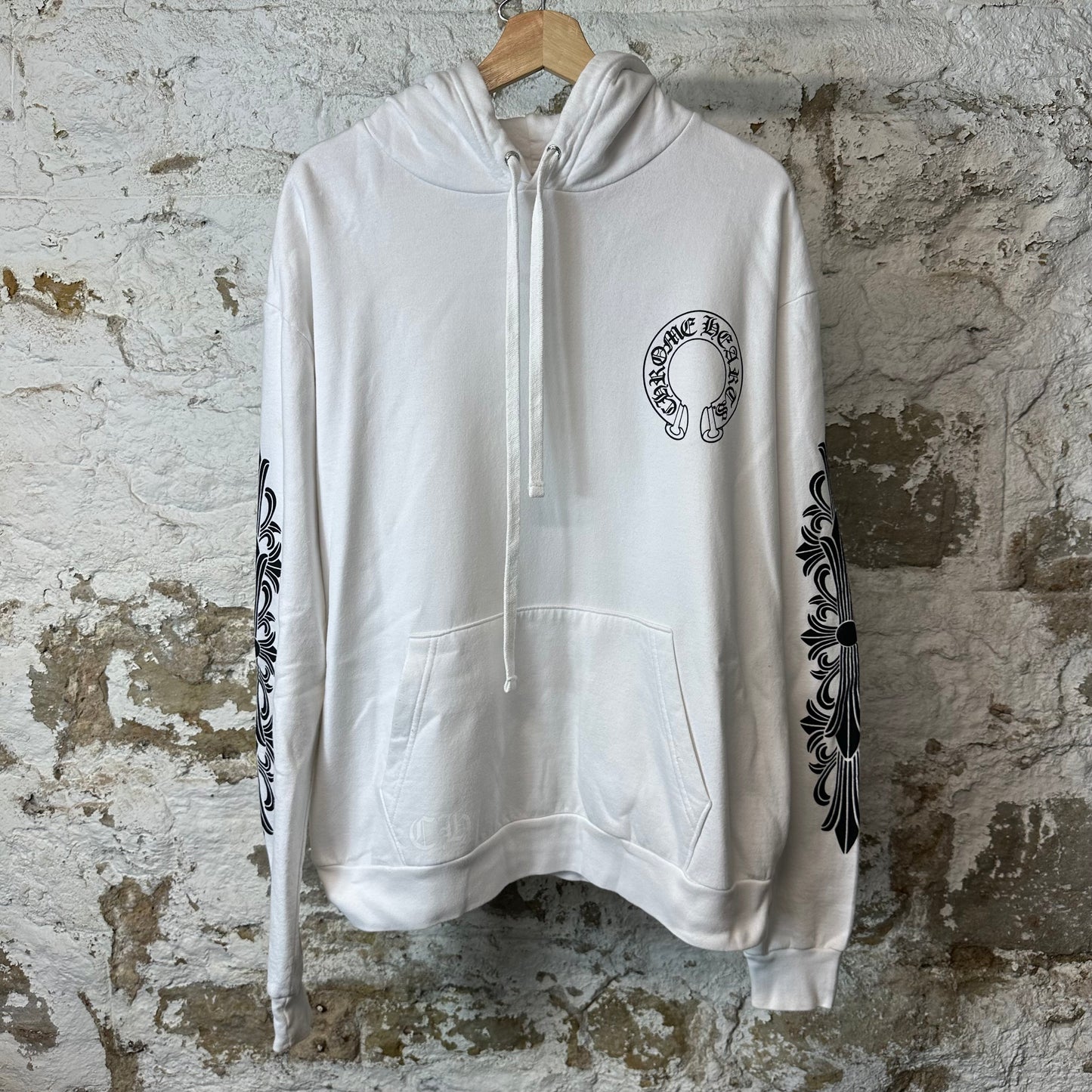 Chrome Hearts Horseshoe White Pullover Hoodie Sz S
