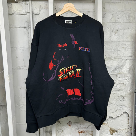 Kith Street Fighter 2 Black Crewneck Sz L DS