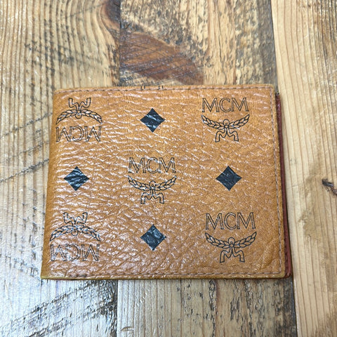 MCM Cognac Monogram Bifold Wallet