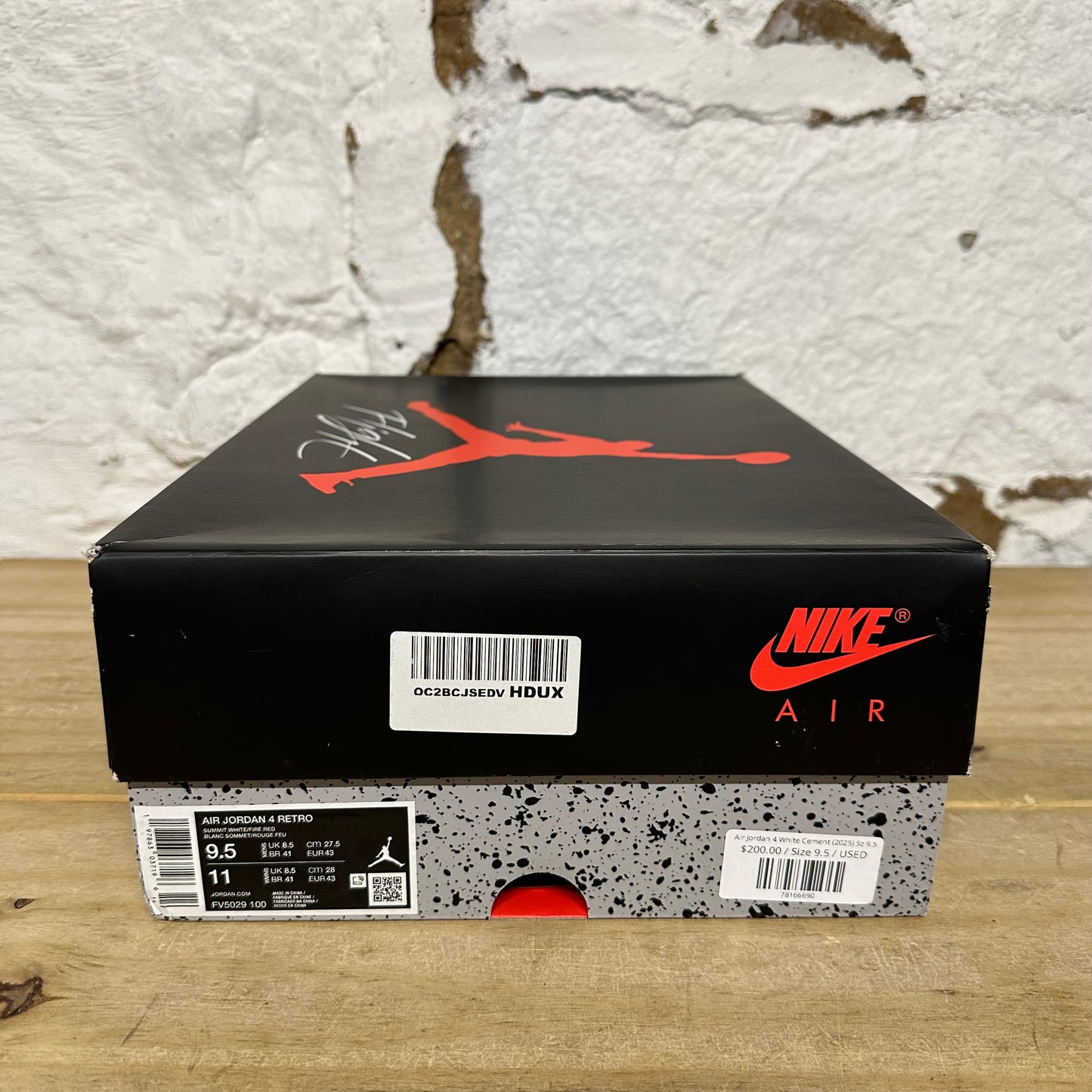 Air Jordan 4 White Cement (2025) Sz 9.5