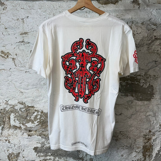 Chrome Hearts Red Dagger T-shirt White Sz M (Stained)
