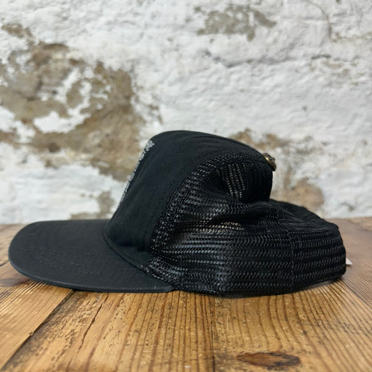 Chrome Hearts White Eyechart Black Trucker Hat