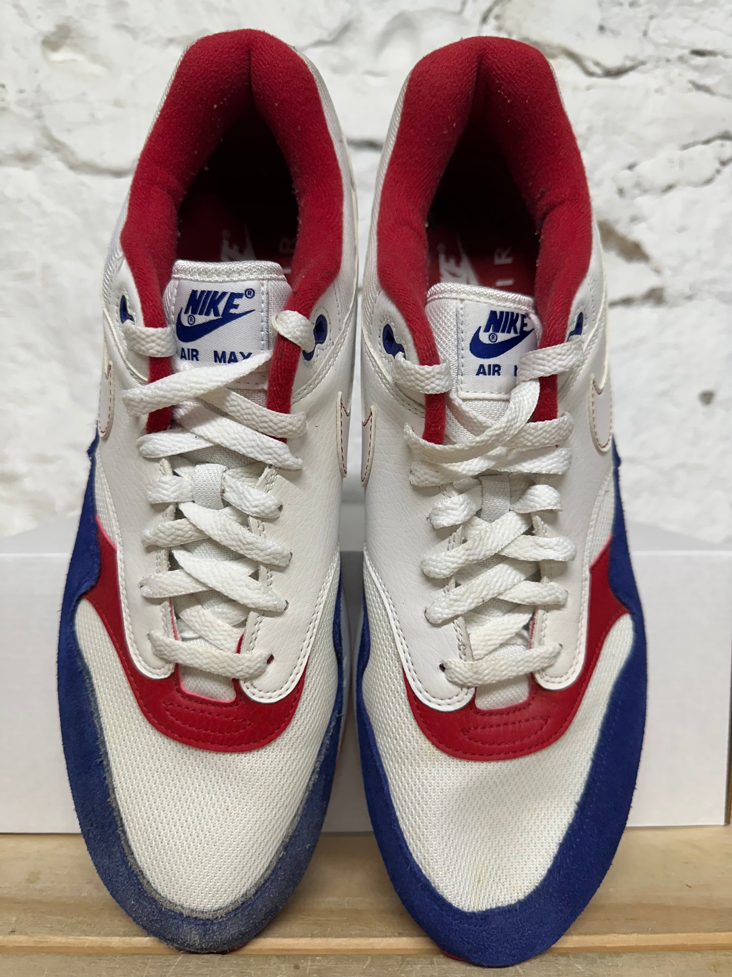 Nike Air Max 1 White Red Blue Sz 13
