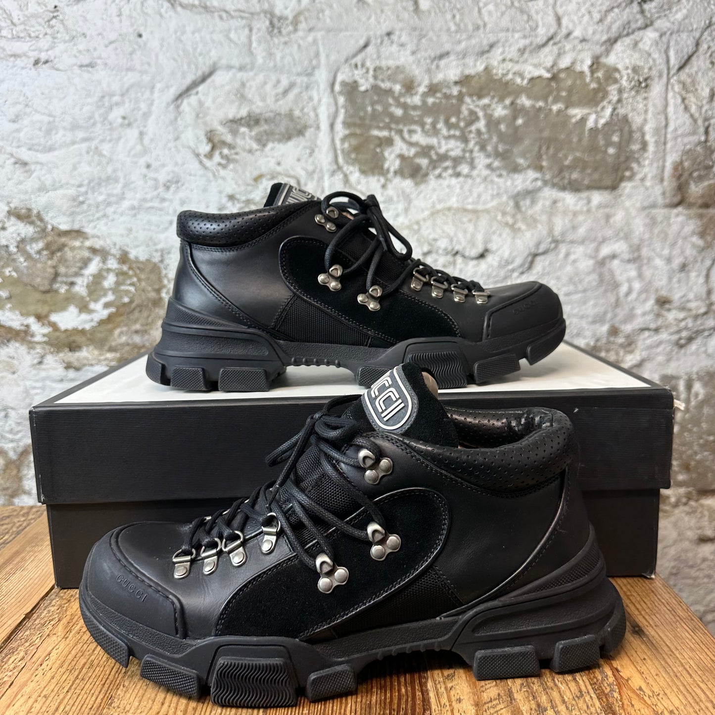 Gucci Flashtrek Triple Black Boot Sz 10.5