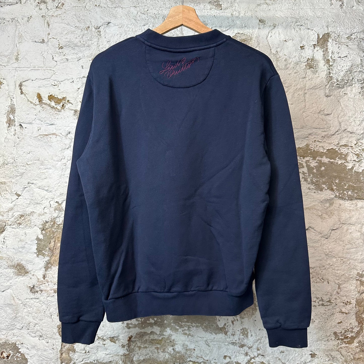 Louis Vuitton Sequen Ribbon Crewneck Navy Blue Sz L