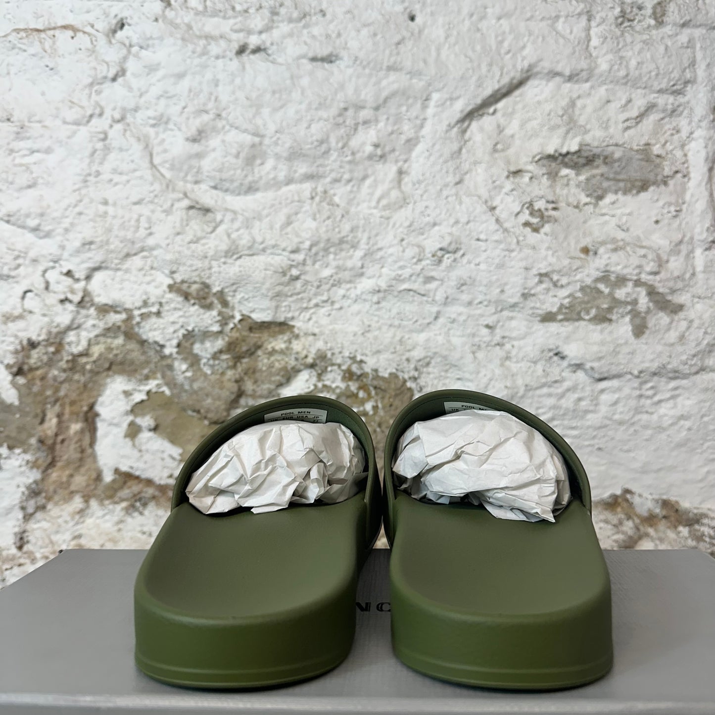 Balenciaga Khaki Black Rubber Slide