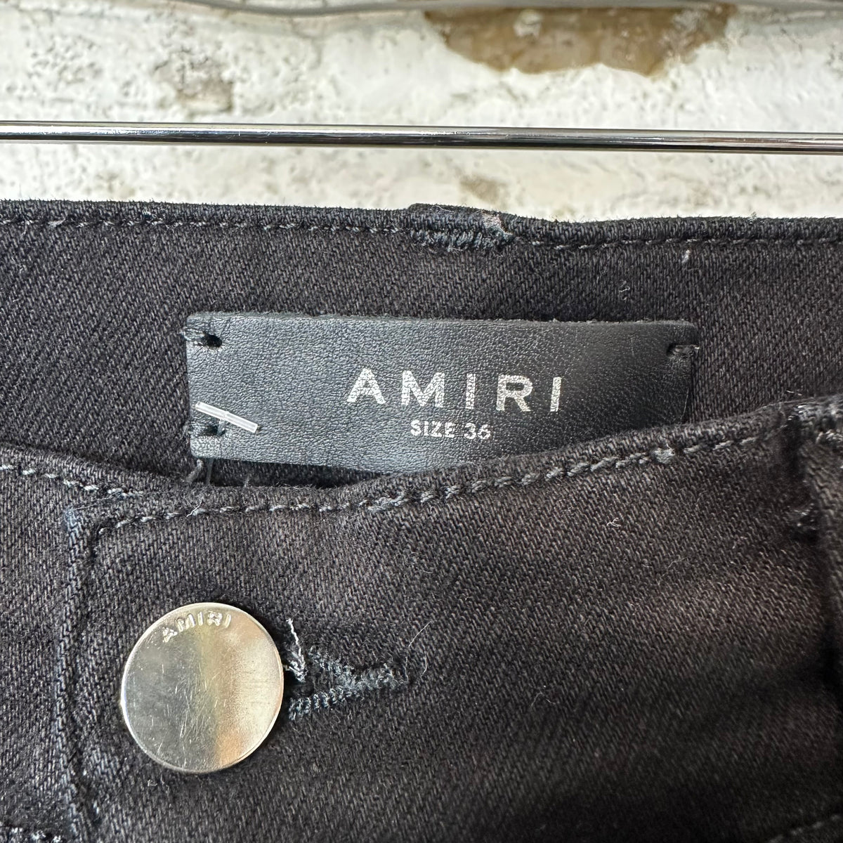 Amiri Silver Bones Black Denim Jeans Sz 36