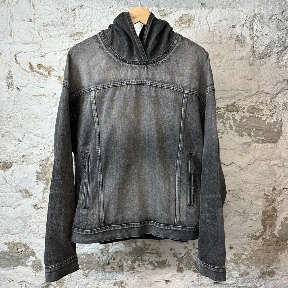 Balenciaga Denim Pullover Jacket Black Sz L (2)