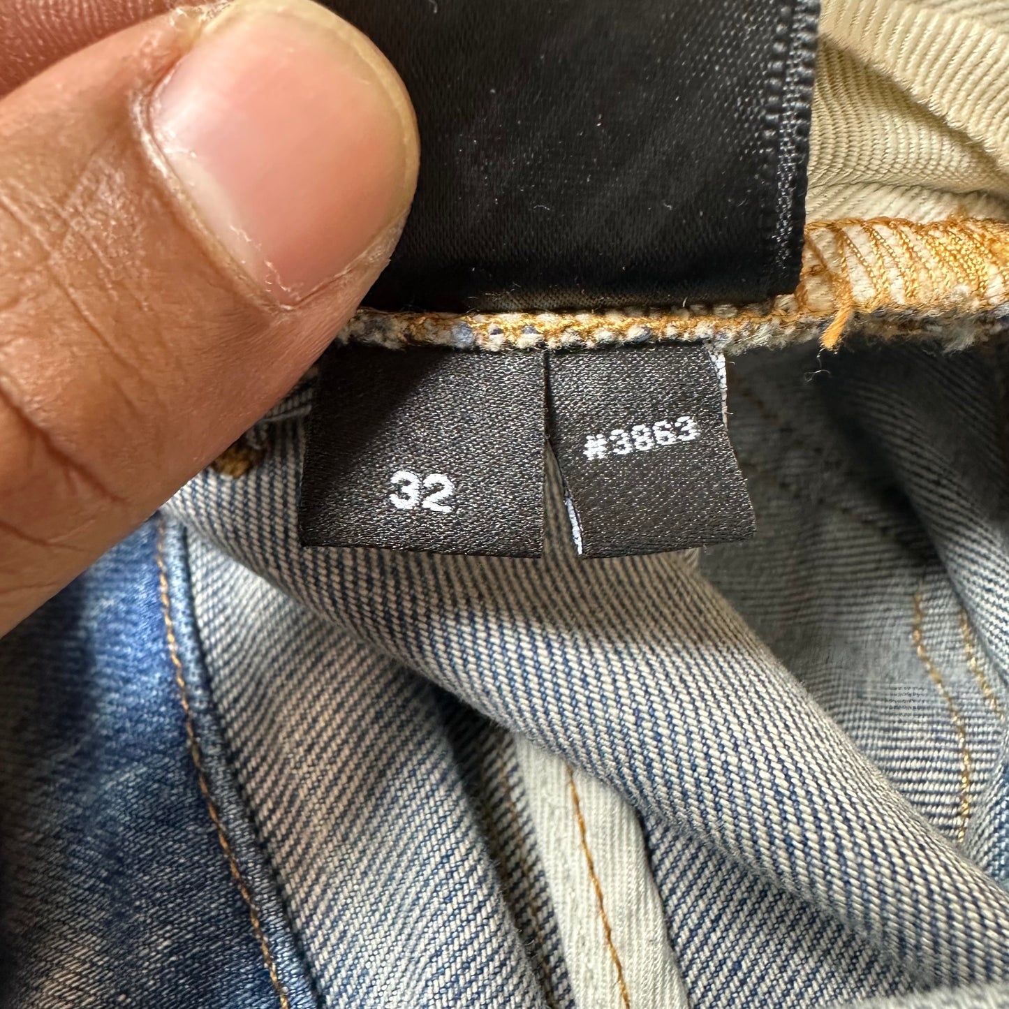 Amiri Distressed Plain Blue Denim Jeans Sz 32