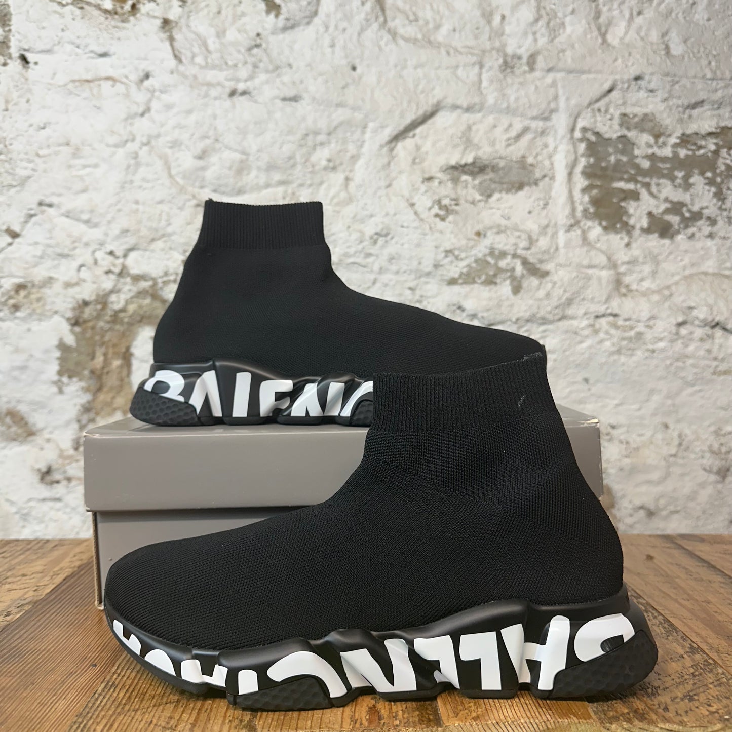 Balenciaga Sock Runner Graffiti Sole Black Sneaker
