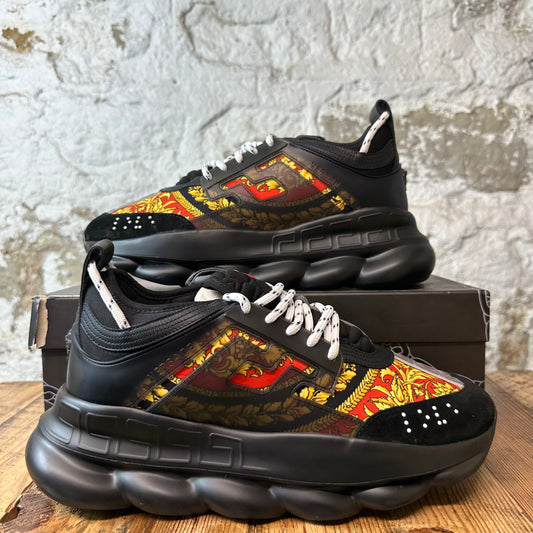 Versace Chain Reaction Barocco Print Black Sneaker Sz 10 (43)