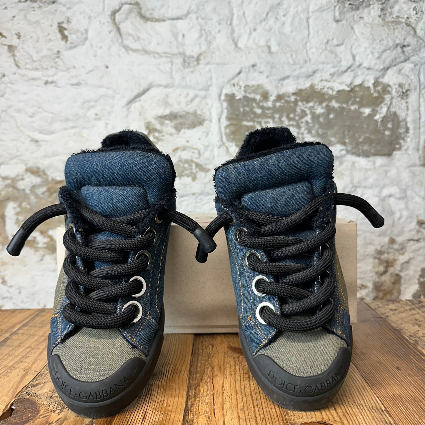 Dolce Gabbana Patchwork Denim Portofino Sneaker Sz 10 (43)