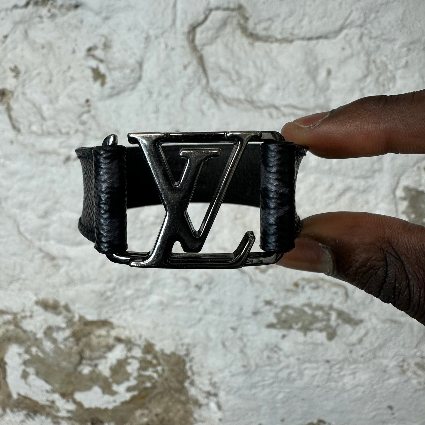 Louis Vuitton Graphite Hockenheim Bracelet Sz 21 W/ Box